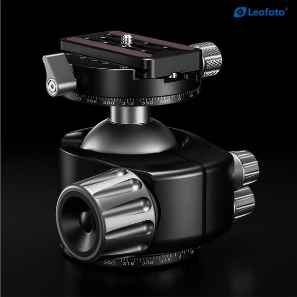 Leofoto Stativ-Kugelkopf LH-55R, Dual-Panoramafunktion + Schnellwechselplatte NP-60 