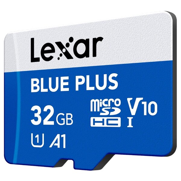 Lexar microSDHC Blue Plus UHS-I V10 Read 100MB/s mit SD Adapter  32 GB