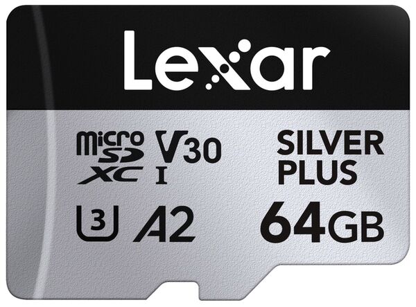 Lexar microSDXC Silver Plus UHS-1 V30 R205/W100MB/s  64 GB