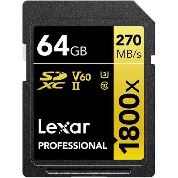 Lexar SDXC Professional Type Gold - 1800x 270MB/s V60 II  64 GB