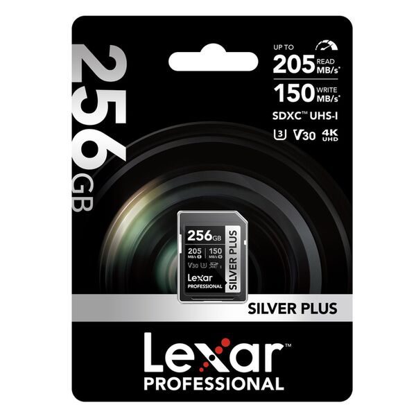 Lexar SD Silver Plus UHS-1 V30 R205/W150MB/s  256GB
