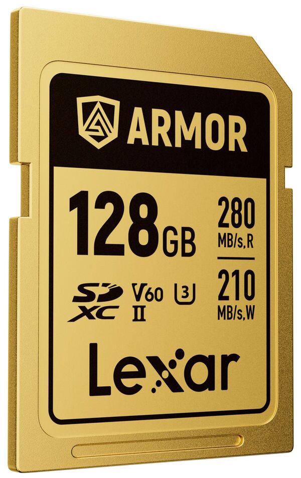 Lexar SDXC Pro Gold Series ARMOR UHS-II V60 IP68 Stainless Steel R280  128 GB