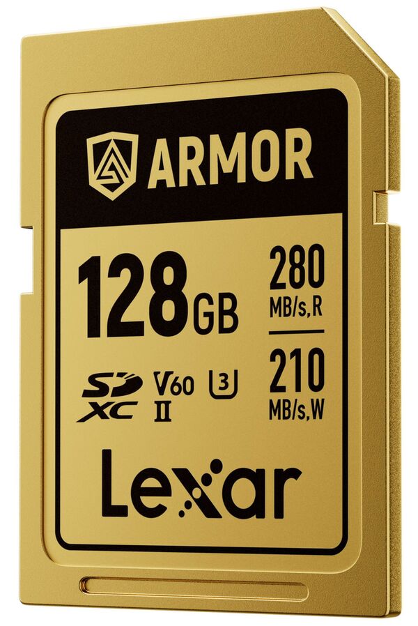 Lexar SDXC Pro Gold Series ARMOR UHS-II V60 IP68 Stainless Steel R280  128 GB