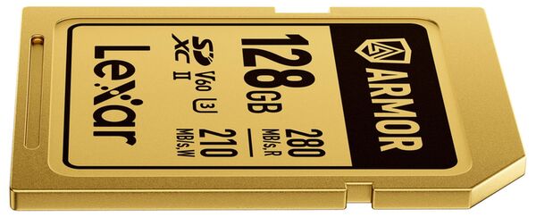 Lexar SDXC Pro Gold Series ARMOR UHS-II V60 IP68 Stainless Steel R280  128 GB