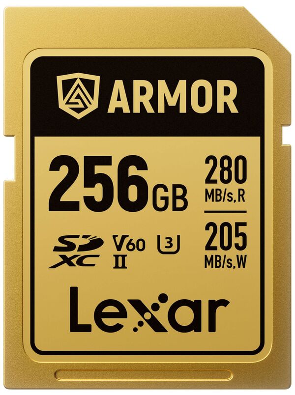 Lexar SDXC Pro Gold Series ARMOR UHS-II V60 IP68 Stainless Steel R280  256 GB 