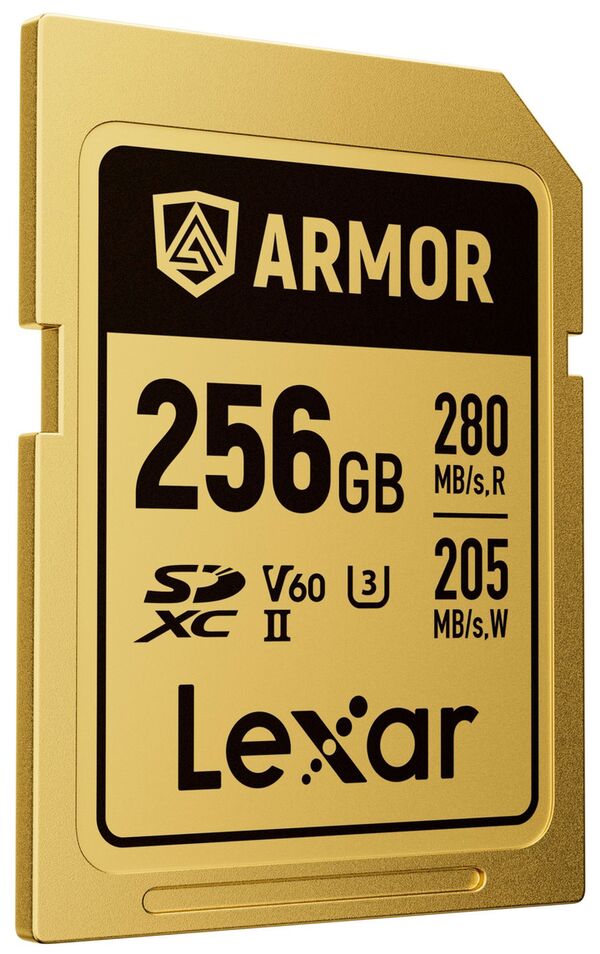 Lexar SDXC Pro Gold Series ARMOR UHS-II V60 IP68 Stainless Steel R280  256 GB 