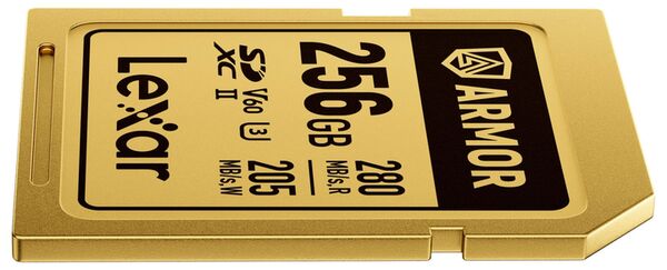 Lexar SDXC Pro Gold Series ARMOR UHS-II V60 IP68 Stainless Steel R280  256 GB 