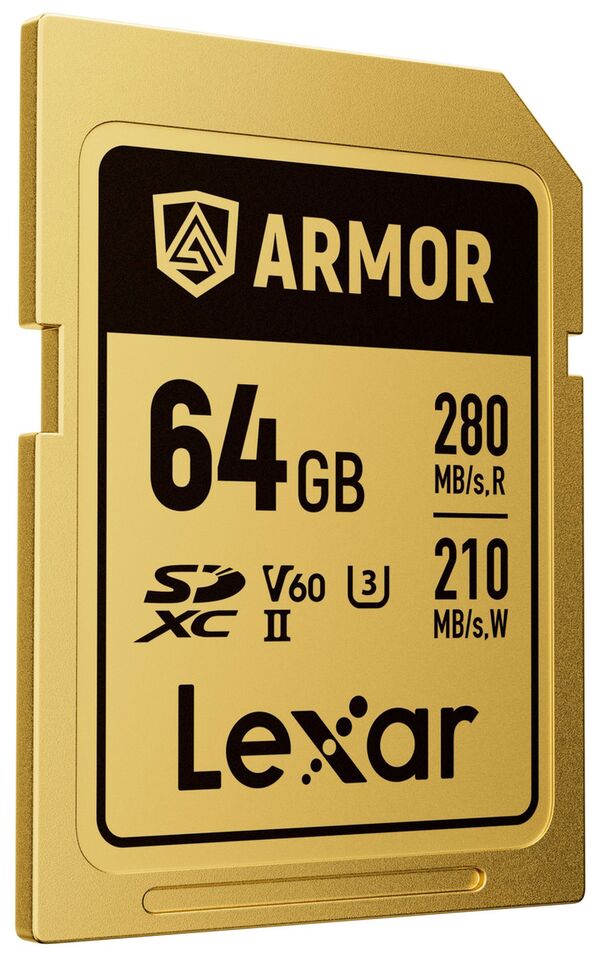 Lexar SDXC Pro Gold Series ARMOR UHS-II V60 IP68 Stainless Steel R280  64 GB 