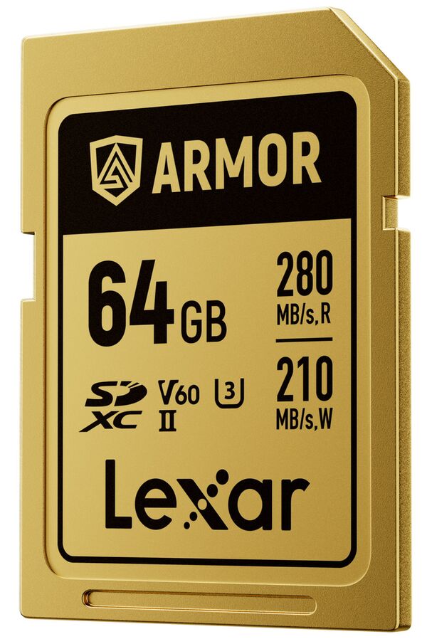 Lexar SDXC Pro Gold Series ARMOR UHS-II V60 IP68 Stainless Steel R280  64 GB 