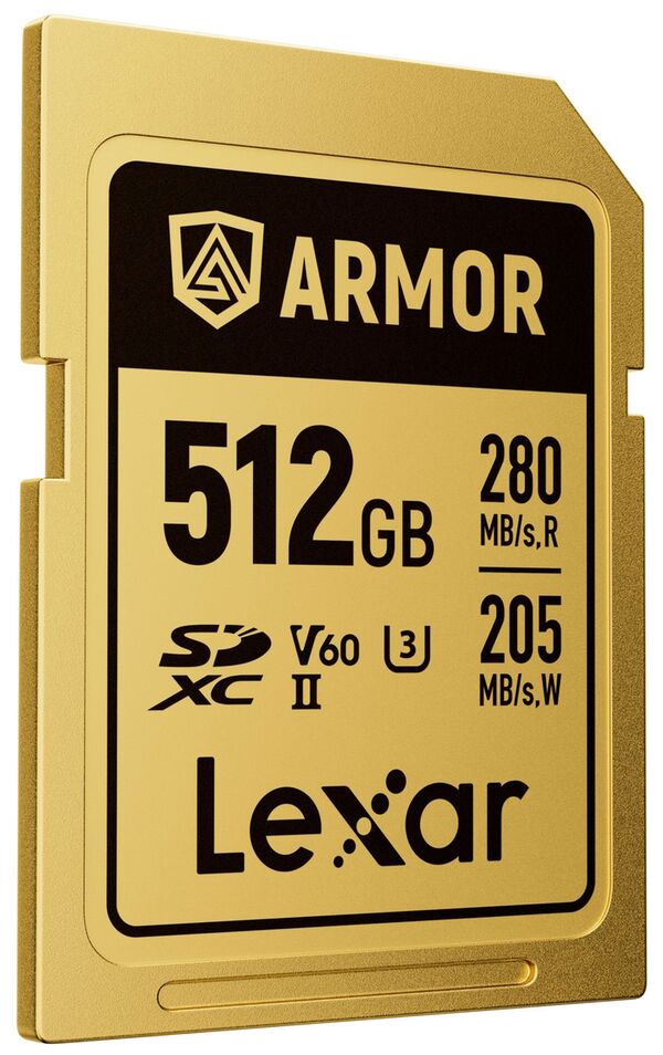 Lexar SDXC Pro Gold Series ARMOR UHS-II V60 IP68 Stainless Steel R280  512 GB 