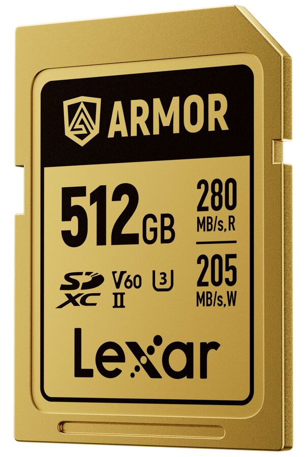 Lexar SDXC Pro Gold Series ARMOR UHS-II V60 IP68 Stainless Steel R280  512 GB 