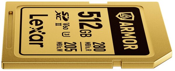Lexar SDXC Pro Gold Series ARMOR UHS-II V60 IP68 Stainless Steel R280  512 GB 