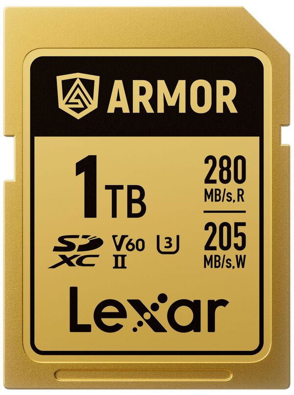Lexar SDXC Pro Gold Series ARMOR UHS-II V60 IP68 Stainless Steel R280  1 TB