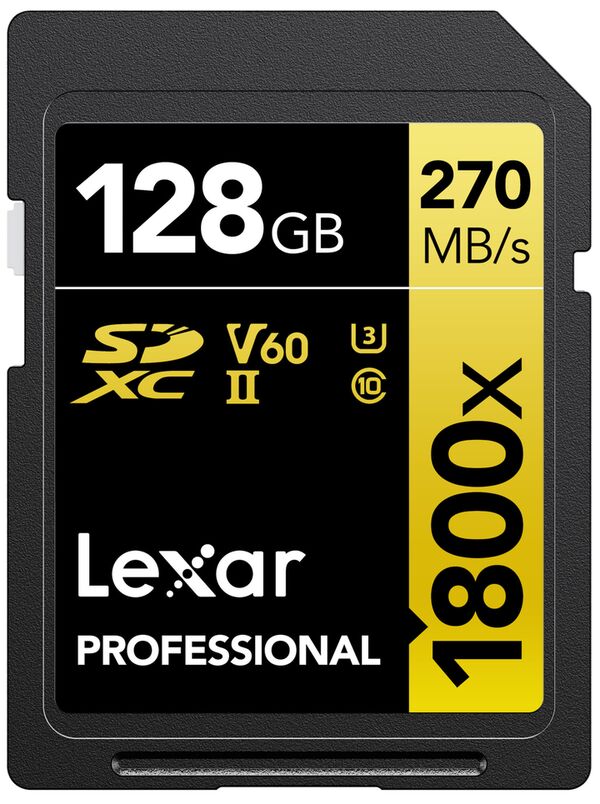 Lexar SDXC Professional Type Gold - 1800x 270MB/s V60 II  128 GB