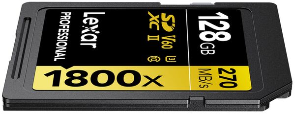 Lexar SDXC Professional Type Gold - 1800x 270MB/s V60 II  128 GB