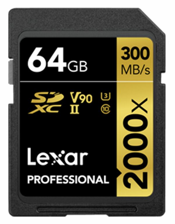 Lexar SDXC Professional Type Gold - 2000x 300MB/s V90 II  64 GB