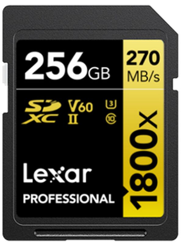 Lexar SDXC Professional Type Gold - 1800x 270MB/s V60 II  256 GB