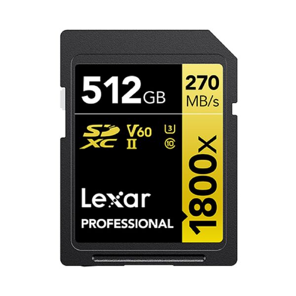 Lexar SDXC Professional Type Gold - 1800x 270MB/s V60 II  512 GB