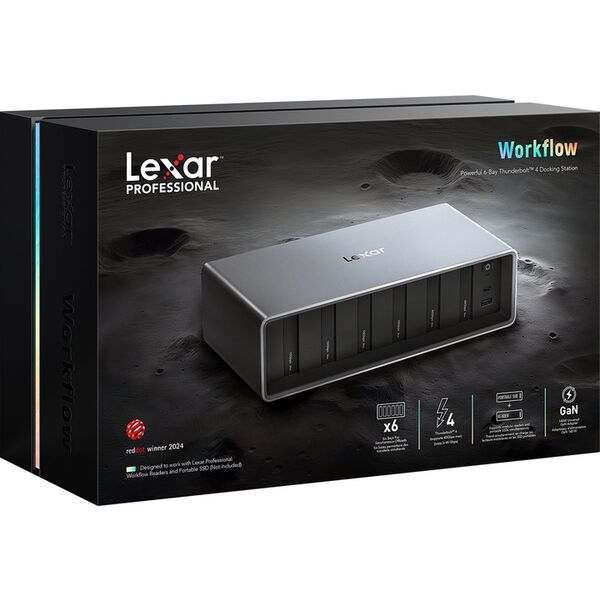 Lexar Workflow PRO 6 Bay Modul mit Thunderbolt 4 uplink (compatible with Workflow readers and SSD drives 
