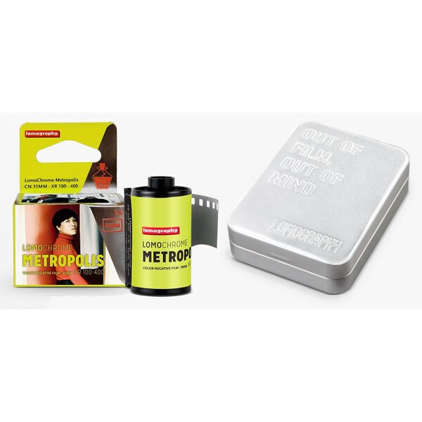 Lomography LomoChrome Film 35mm ISO 100-400 Film  - 5er Pack + Metall-Filmhülle  Metropolis