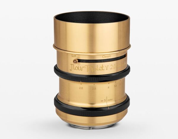 Lomography Nour triplet V 64mm f/2.0 Bokeh Control Art Lens  Canon RF Brass 