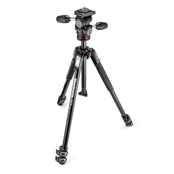 Manfrotto 190X Alu Stativ QPL mit 3-Wege-Neiger, 3 Segmente 