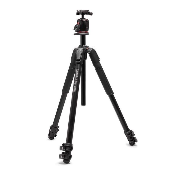 Manfrotto 055 Alu ARCA Kit, Stativ mit Kugelkopf, 3 Segmente 