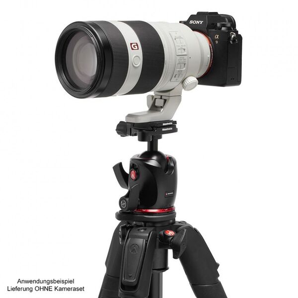 Manfrotto 055 Alu ARCA Kit, Stativ mit Kugelkopf, 3 Segmente 