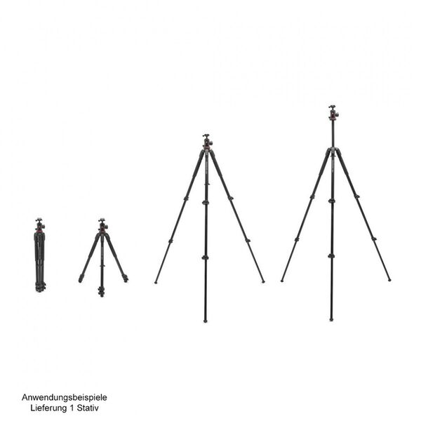 Manfrotto 190X Alu ARCA Kit, Stativ mit Kugelkopf, 3 Segmente 