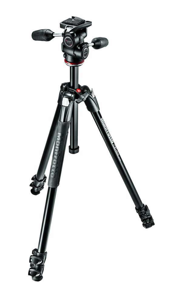 Manfrotto 290 XTRA Kit, Alu mit 3 Segmenten, 3-Wege-Neiger 