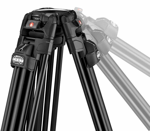 Manfrotto 509 & Alu Fast Doppelrohr-Stativ 