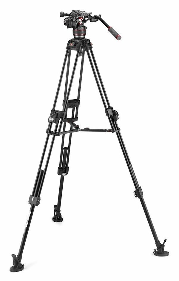 Manfrotto Nitrotech 608 & Alu Fast Doppelrohr-Stativ 