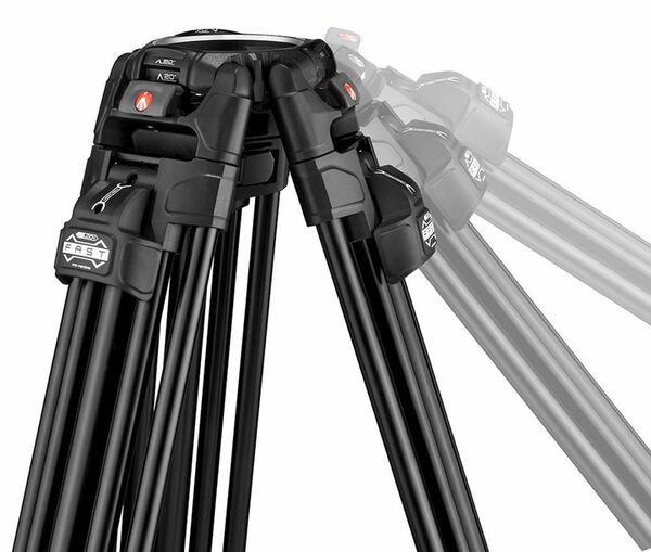Manfrotto Nitrotech 608 & Alu Fast Doppelrohr-Stativ 