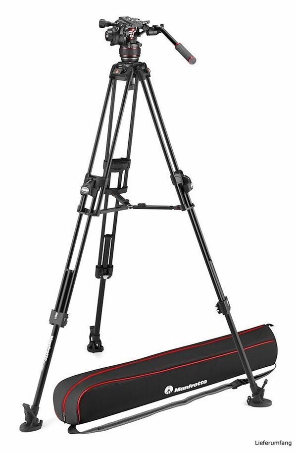 Manfrotto Nitrotech 608 & Alu Fast Doppelrohr-Stativ 