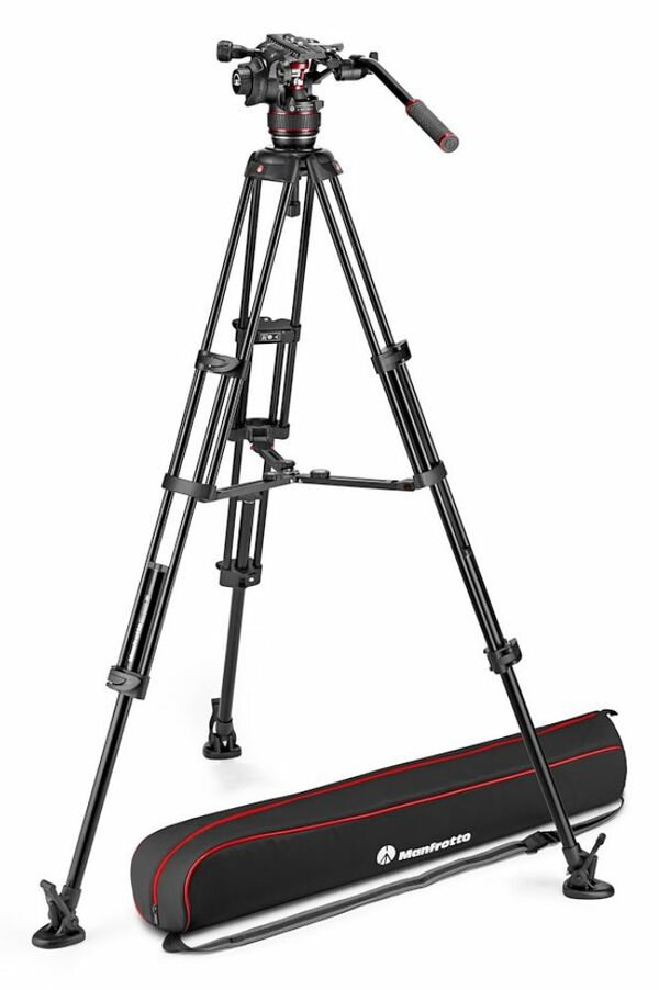 Manfrotto Nitrotech 608 Aluminium Video-Stativ mit Mittelspinne 