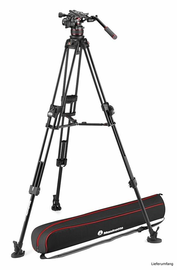 Manfrotto Nitrotech 612 & Alu Fast Doppelrohr-Stativ 
