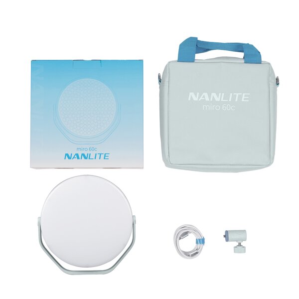 Nanlite Micro Full-Color Multifunktionsflächenleuchte  20,8cm mintblau