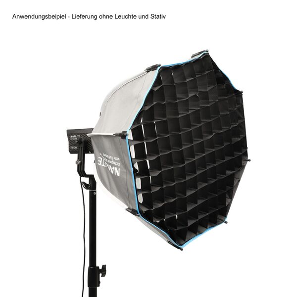 Nanlite SB-FMM-O-60 Oktagonal-Softbox 60 cm mit FMM-Bajonettanschluss. Inkl. Standard- und Lite-Diffusor Stoffwabe und Schutztasche. 