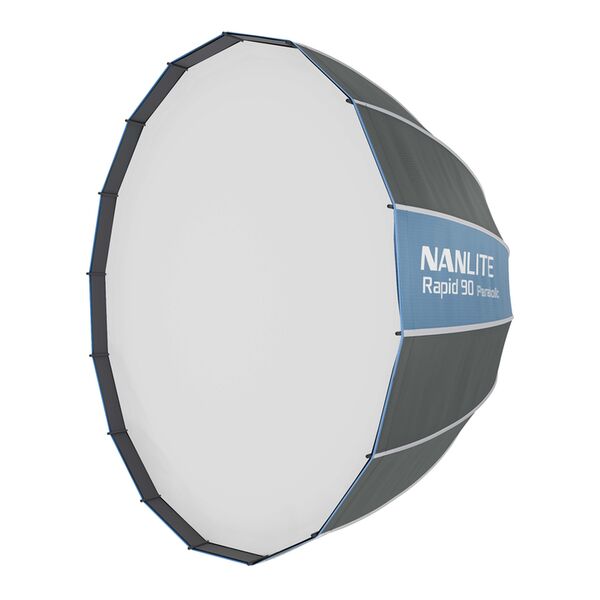 Nanlite SB-RP90 Parabol-Softbox Rapid 90 90 cm mit Bowens-Bajonettanschluss und patentiertem Mechanismus für schnellen Auf- und Abbau. Inkl. Standard- und Lit 