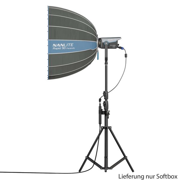 Nanlite SB-RP90 Parabol-Softbox Rapid 90 90 cm mit Bowens-Bajonettanschluss und patentiertem Mechanismus für schnellen Auf- und Abbau. Inkl. Standard- und Lit 