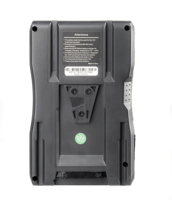 Nanlite V-Mount-Akku BT-V-26V230 Lithium-Ionen-Akku 26 V 230 Wh 9 Ah. Max. Belastbarkeit 15 A. Mit Ladezustandsanzeige V-Mount-Anschluss D-Tap-Buchse. 