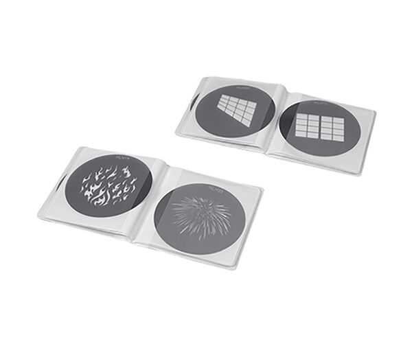 Nanlux AS-GB-A-SET2 Gobo-Set 2 mit 10 Gobos (Schattenmasken) Größe A: NLM15 - NLM24. Für Projektionsvorsatz PJ-NLM-15-30. 