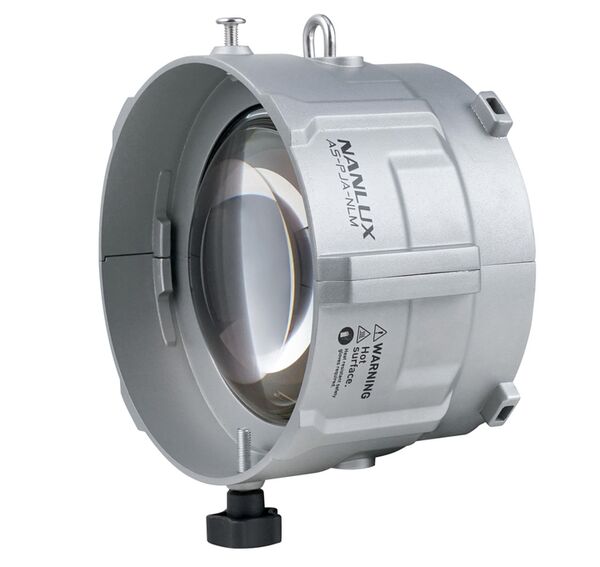 Nanlux AS-PJA-NLM Befestigungsadapter mit asphärischer Linse und NLM-Bajonettanschluss zur Befestigung von Projektionsvorsätzen von Drittanbietern. Für Evoke 