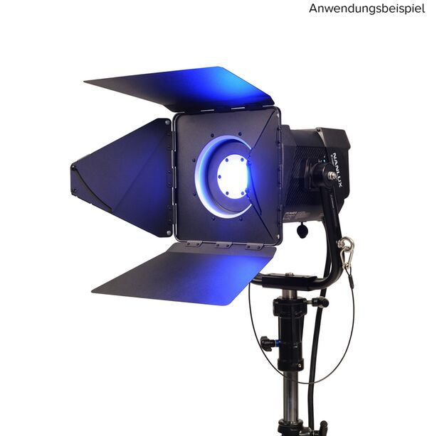 Nanlux BD-NLM Lichtklappenvorsatz mit vier Lichtklappen und NLM-Bajonettanschluss. Für Evoke 900C/1200/1200B/2400B. 