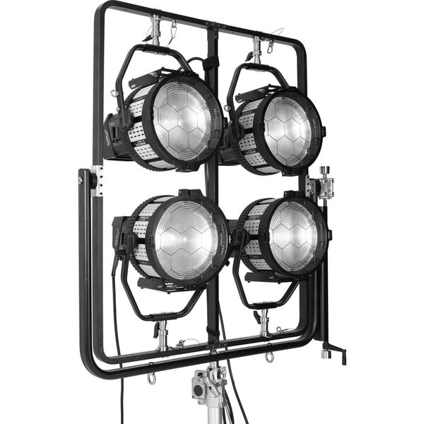 Nanlux FR-JP-4 Halterahmen für 4 Evoke-Scheinwerfer 900C/1200/1200B (auch mit Fresnel-Vorsätzen) großer Montagebügel mit Normzapfen 28 mm. Halterahmen 360° s 