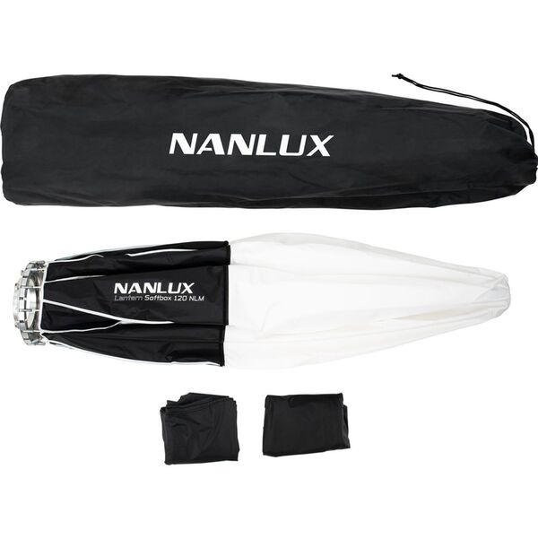 Nanlux SB-NLM-120-PR Parabol-Softbox 120 cm mit abnehmbarer Stoffwabe und NLM-Bajonettanschluss. Inkl. Aufbewahrungstasche. Für Evoke 900C/1200/1200B/2400B. 