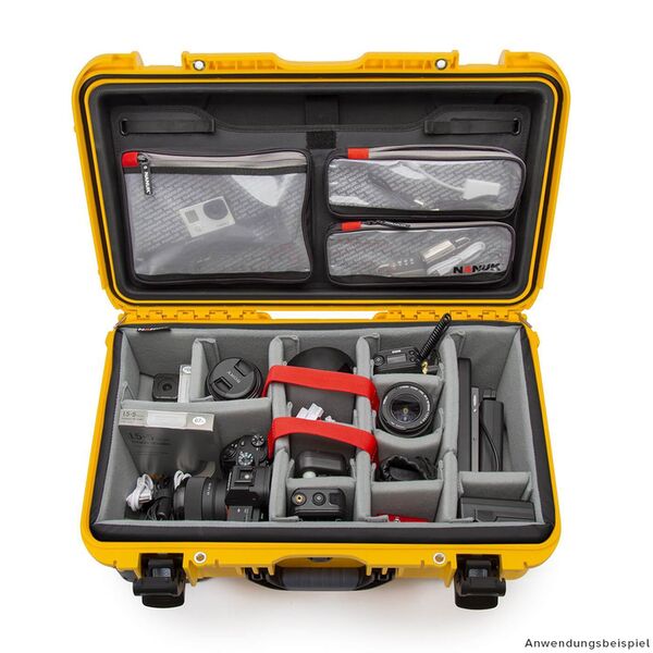 Nanuk Case 935 mit Deckel, org./Teiler - Pro Photo Kit  gelb