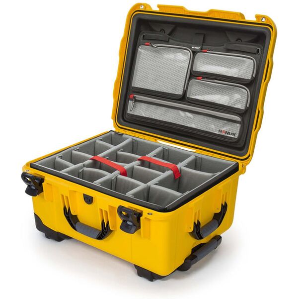 Nanuk Case 950 mit Deckel org. - mit Trennwand - Pro Photo Kit  gelb