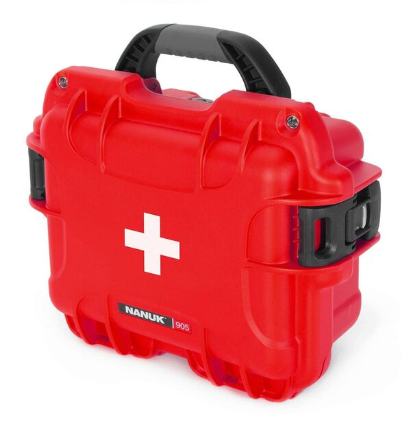 Nanuk Case 905 leer – mit Erste-Hilfe-Logo – Rot 