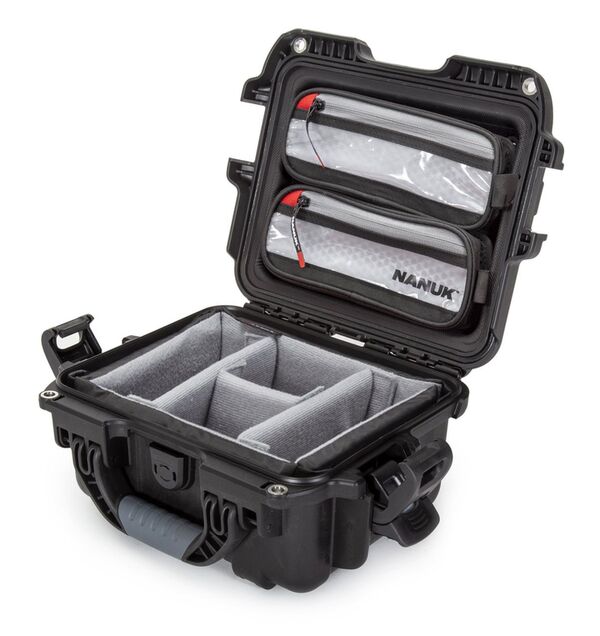 Nanuk Case 905 mit Deckel org. - mit Trennwand - Pro Photo Kit  schwarz